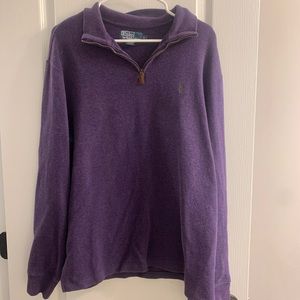 Polo by Ralph Lauren Purple Pullover Quarter Zip Sweater Size Large Men's